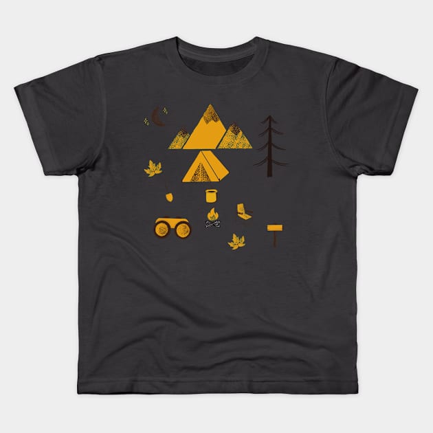 Camping Kids T-Shirt by busines_night